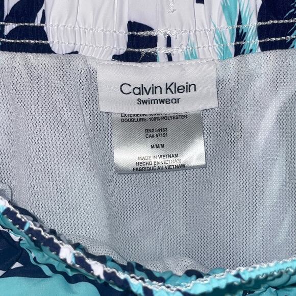 Calvin Klein Men's Island Camo Printed 7" Swim Trunks - Light Blue Medium - Picture 3 of 8